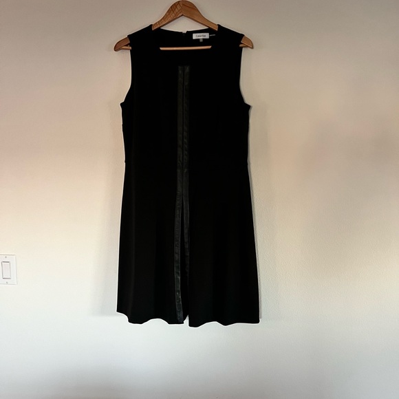Calvin Klein faux leather midline sleeveless dress - Picture 5 of 5